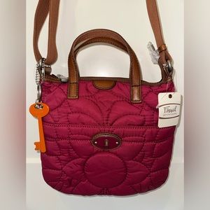 Fossil Key Per Quilted Crossbody Bag NWT